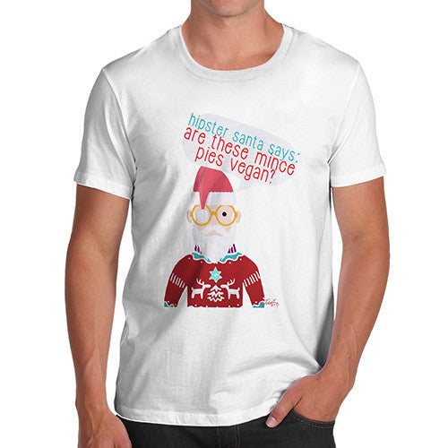 Men's Funny Hipster Santa Mince Pies T-Shirt