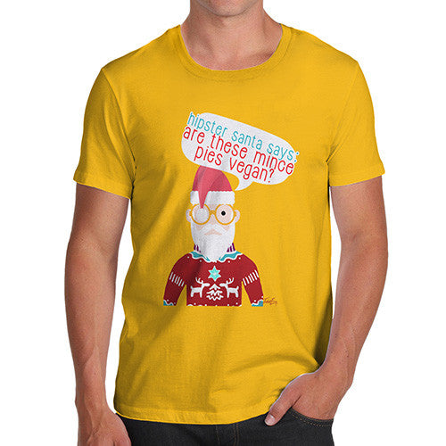 Men's Funny Hipster Santa Mince Pies T-Shirt