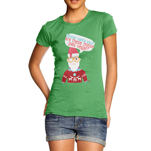 Women's Funny Hipster Santa Mince Pies T-Shirt