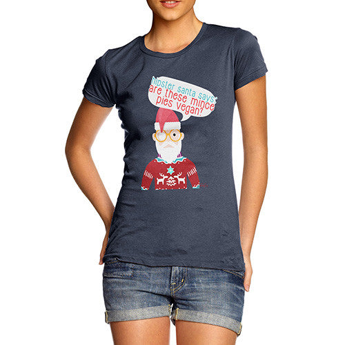 Women's Funny Hipster Santa Mince Pies T-Shirt