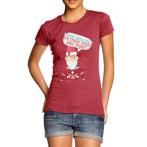 Women's Funny Hipster Santa Mince Pies T-Shirt