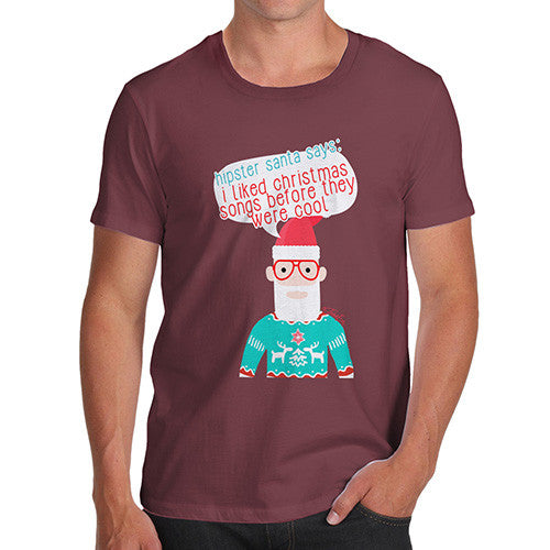 Men's Hipster Santa Christmas Songs T-Shirt