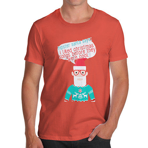 Men's Hipster Santa Christmas Songs T-Shirt