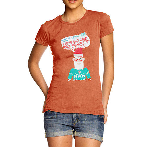 Women's Hipster Santa Christmas Songs T-Shirt