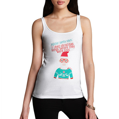 Women's Hipster Santa Christmas Songs Tank Top