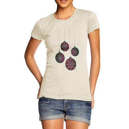 Women's Purple Christmas Baubles T-Shirt