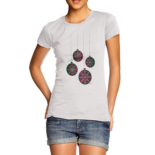 Women's Purple Christmas Baubles T-Shirt