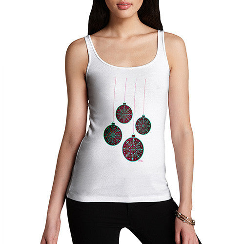 Women's Purple Christmas Baubles Tank Top