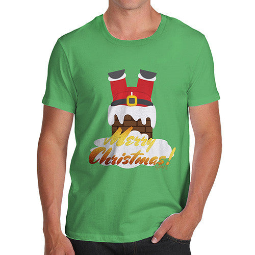 Men's Funny Santa Down The Chimney T-Shirt