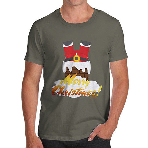 Men's Funny Santa Down The Chimney T-Shirt