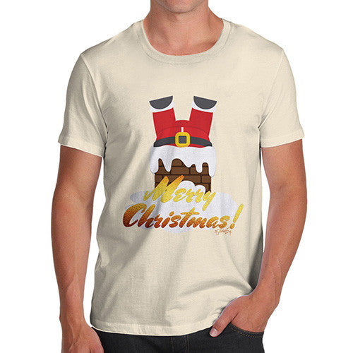 Men's Funny Santa Down The Chimney T-Shirt