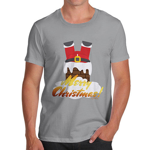 Men's Funny Santa Down The Chimney T-Shirt