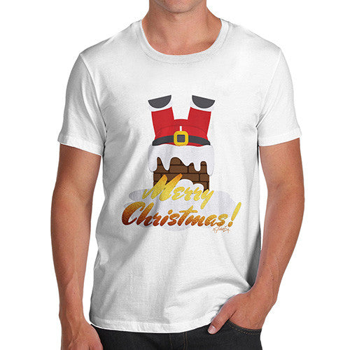 Men's Funny Santa Down The Chimney T-Shirt