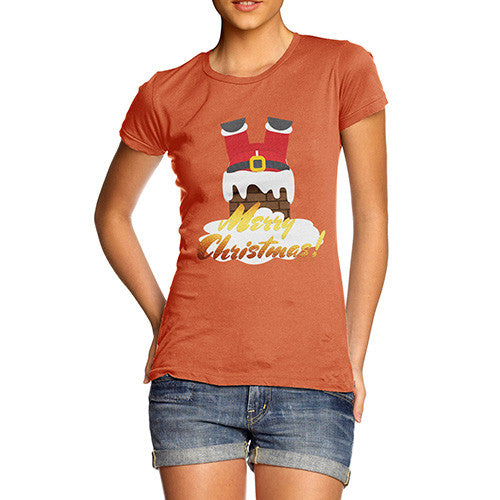 Women's Funny Santa Down The Chimney T-Shirt