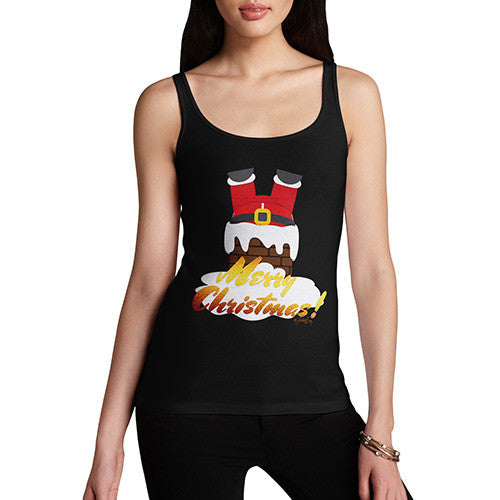 Women's Funny Santa Down The Chimney Tank Top