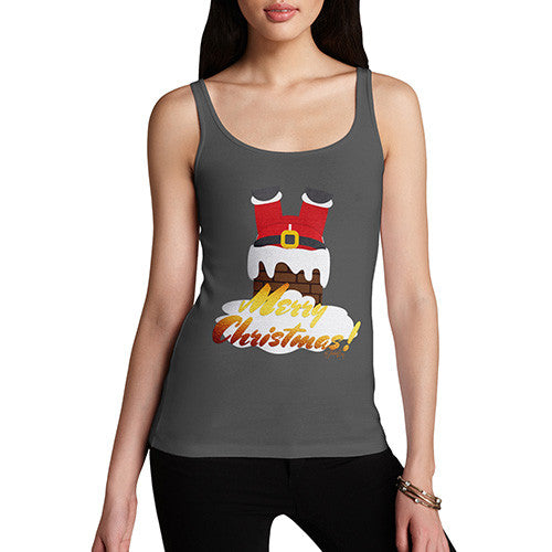 Women's Funny Santa Down The Chimney Tank Top