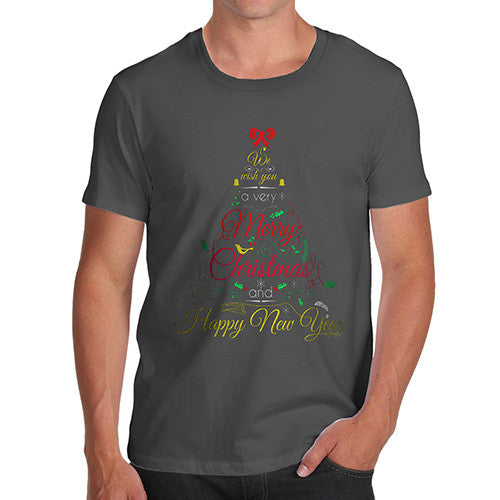 Men's Merry Christmas & A Happy New Year Tree T-Shirt