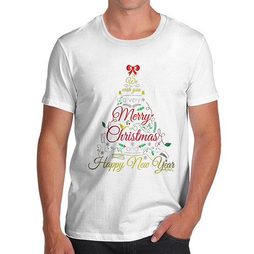 Men's Merry Christmas & A Happy New Year Tree T-Shirt