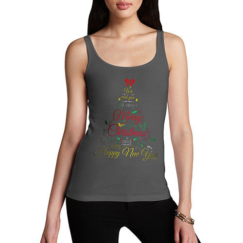 Women's Merry Christmas & A Happy New Year Tree Tank Top