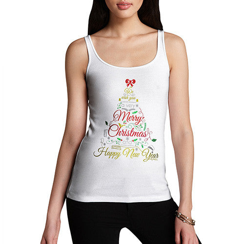 Women's Merry Christmas & A Happy New Year Tree Tank Top
