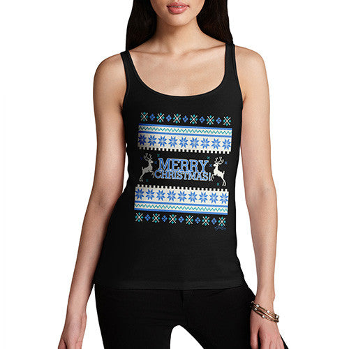 Women's Merry Christmas Knitted Jumper Tank Top