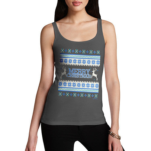 Women's Merry Christmas Knitted Jumper Tank Top