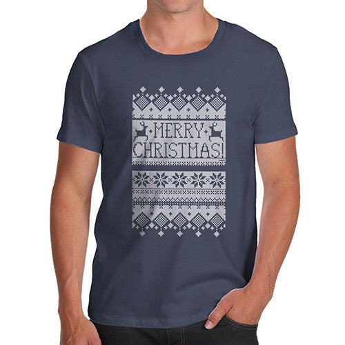 Men's Ugly Christmas Reindeer Sweater T-Shirt