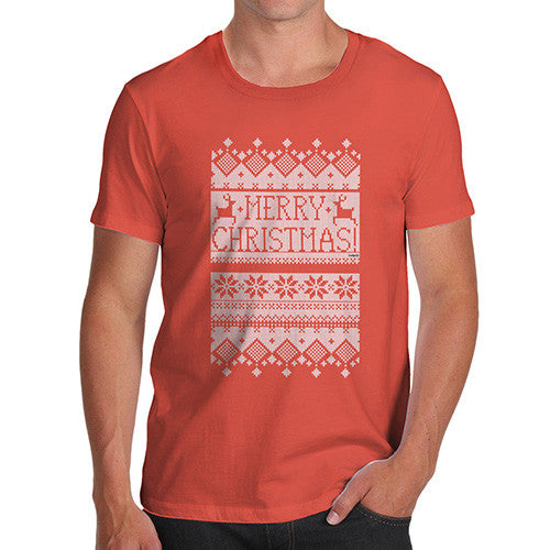 Men's Ugly Christmas Reindeer Sweater T-Shirt