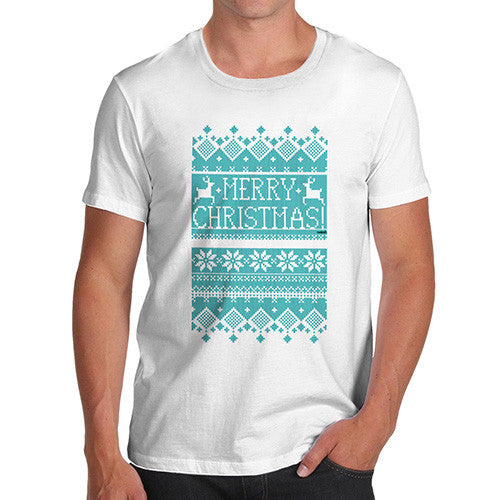 Men's Ugly Christmas Reindeer Sweater T-Shirt