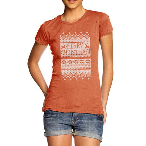 Women's Ugly Christmas Reindeer Sweater T-Shirt