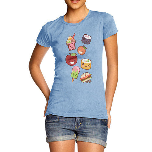 Women's Kawaii Japanese Sweets & Treats Emoji T-Shirt