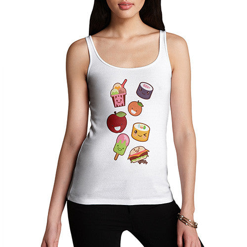 Women's Kawaii Japanese Sweets & Treats Emoji Tank Top