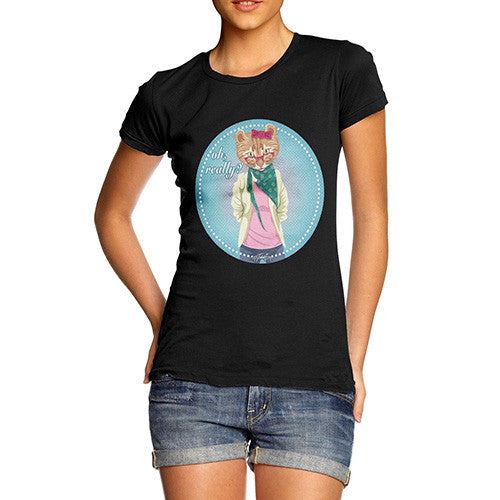 Women's Hippy Cat Oh Really T-Shirt