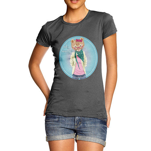 Women's Hippy Cat Oh Really T-Shirt