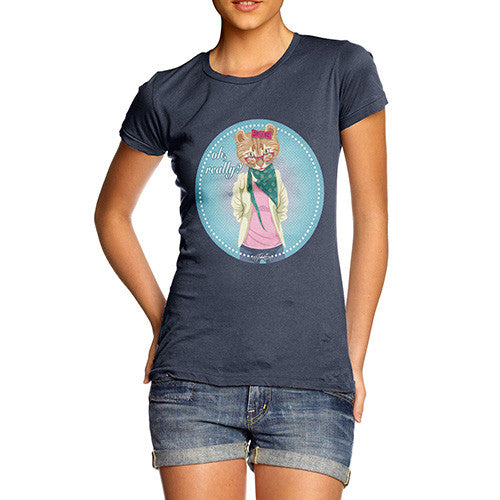 Women's Hippy Cat Oh Really T-Shirt