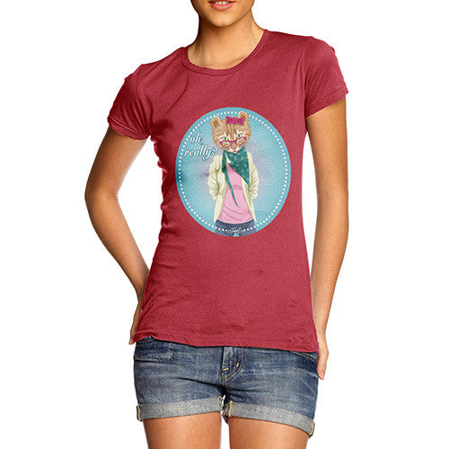 Women's Hippy Cat Oh Really T-Shirt