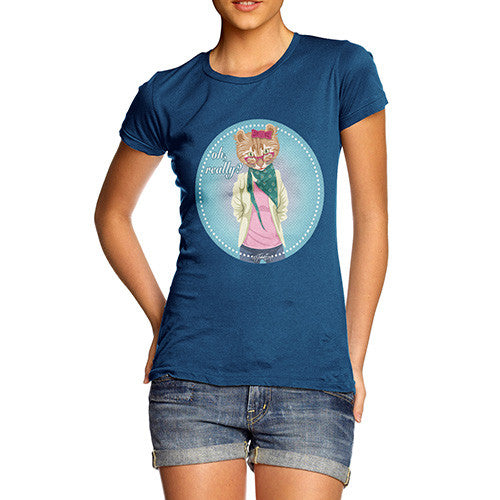 Women's Hippy Cat Oh Really T-Shirt