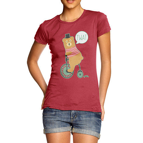 Women's Road Rage Bear On A Bike T-Shirt