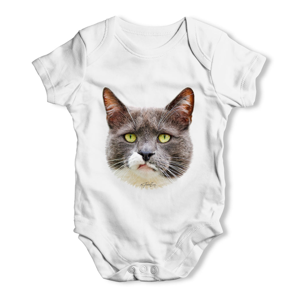 Annoyed Cat Face Baby Grow Bodysuit