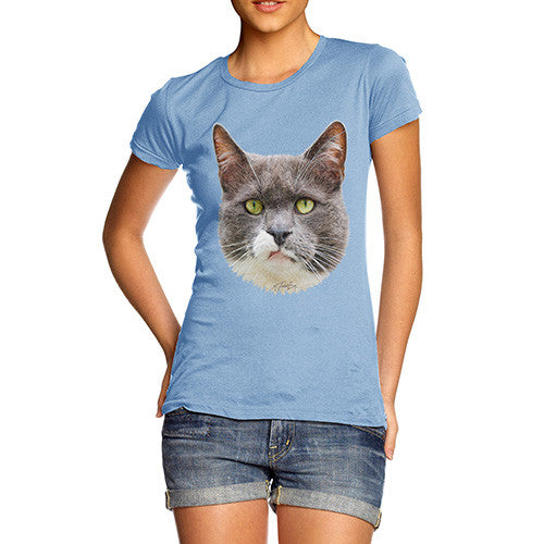 Women's Annoyed Cat Face T-Shirt