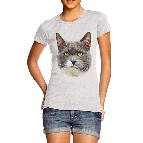 Women's Annoyed Cat Face T-Shirt