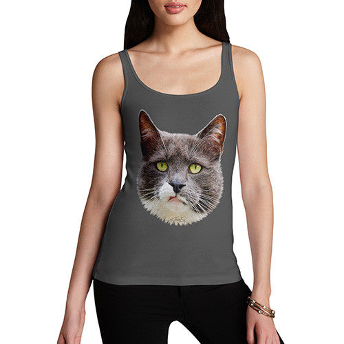 Women's Annoyed Cat Face Tank Top