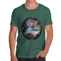 Men's Cat Riding A Shark In Space T-Shirt