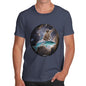 Men's Cat Riding A Shark In Space T-Shirt