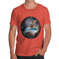 Men's Cat Riding A Shark In Space T-Shirt