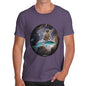 Men's Cat Riding A Shark In Space T-Shirt