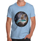 Men's Cat Riding A Shark In Space T-Shirt