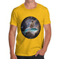 Men's Cat Riding A Shark In Space T-Shirt