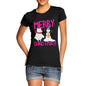 Women's Merry Christmas Bear & Snowman T-Shirt