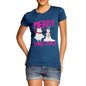 Women's Merry Christmas Bear & Snowman T-Shirt